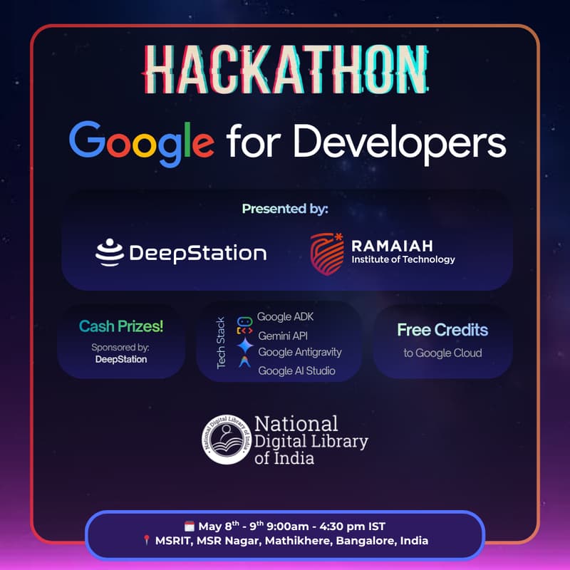 Cover Image for Google India Hackathon with DeepStation and MSRIT 🤖