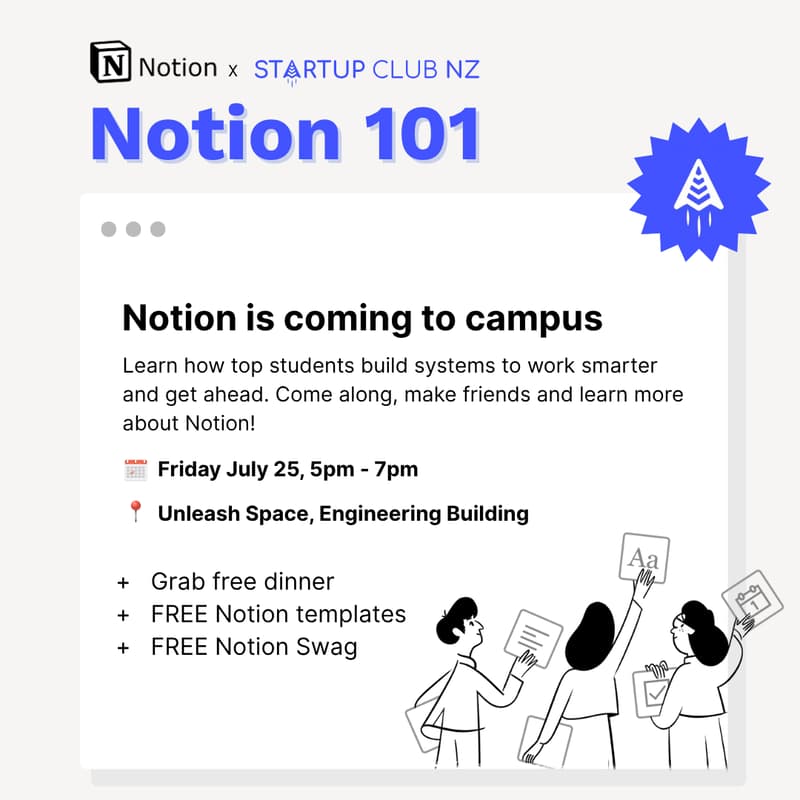 Cover Image for Notion 101 x Startup Club NZ