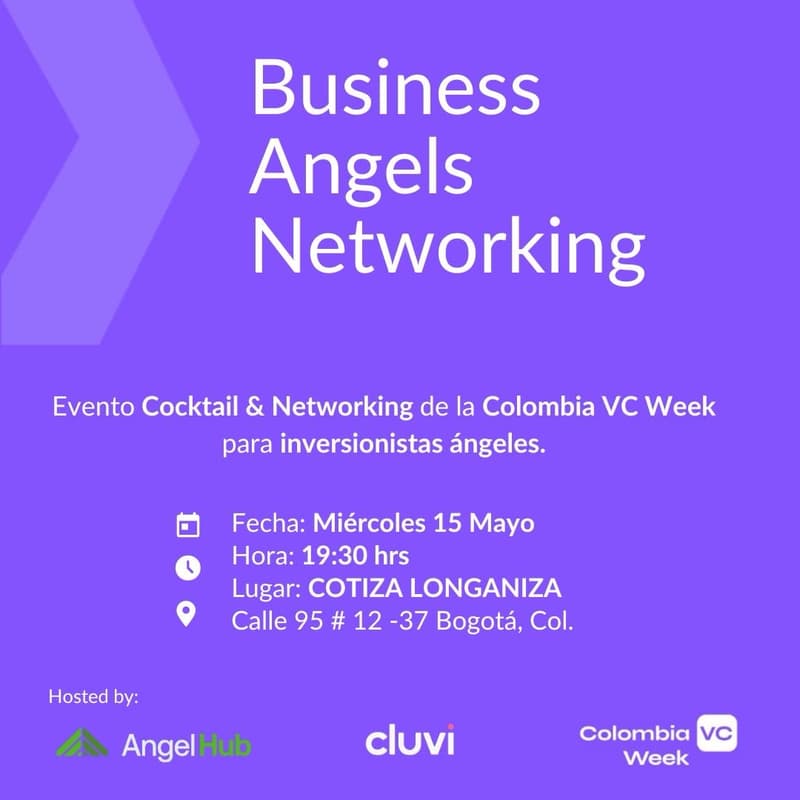 Foto de portada de Cóctel & Networking Colombia VC Week Para Inversionistas Ángeles