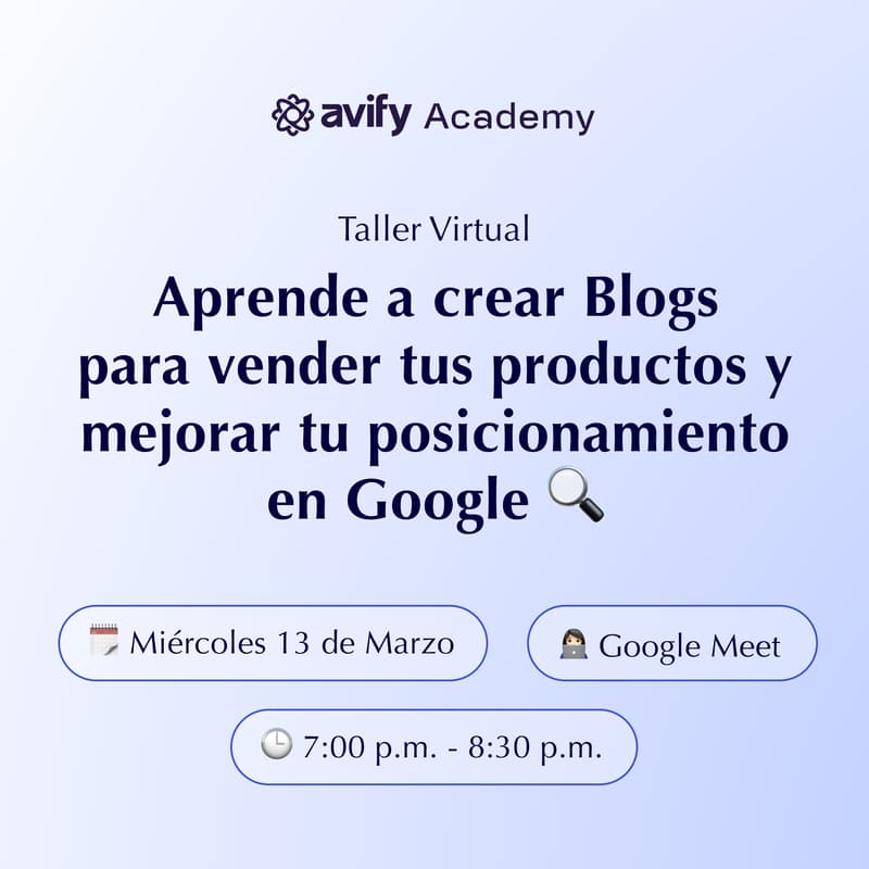 Cover Image for Taller: Aprende a crear Blogs para vender y mejorar tu posicionamiento en Google
