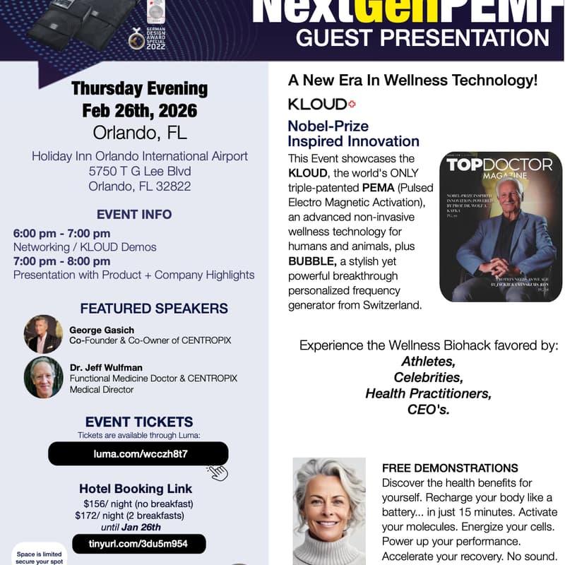 Cover Image for Centropix USA NextGenPEMF - Orlando Guest Presentation