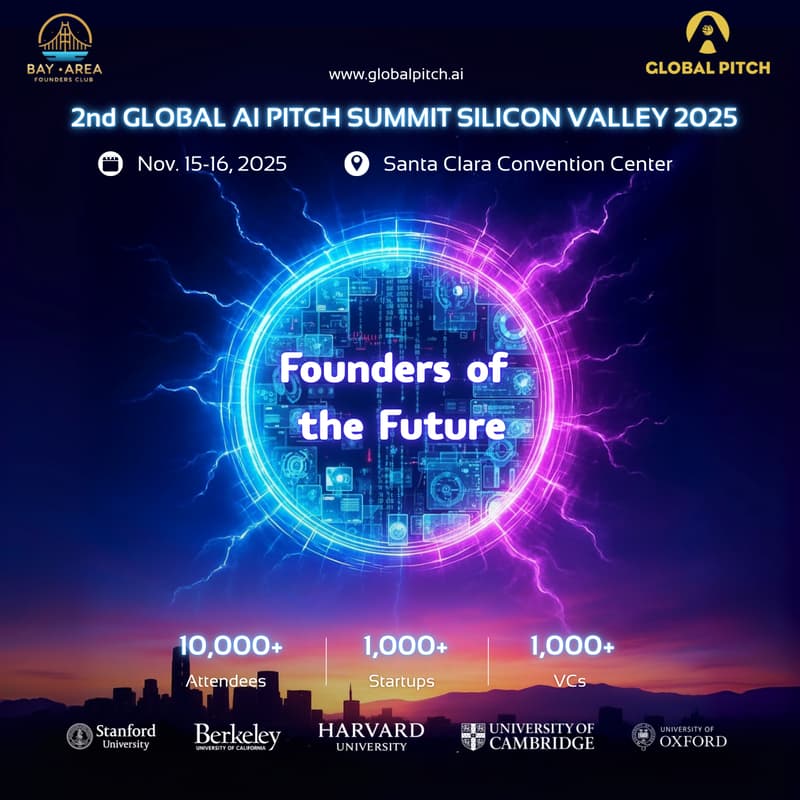 Cover Image for 2nd Global AI Pitch Summit Silicon Valley 2025: AI + X