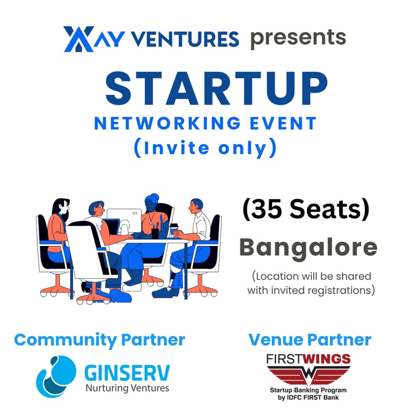 Cover Image for Startup Networking Event (Invite Only) by AY Ventures - Bangalore