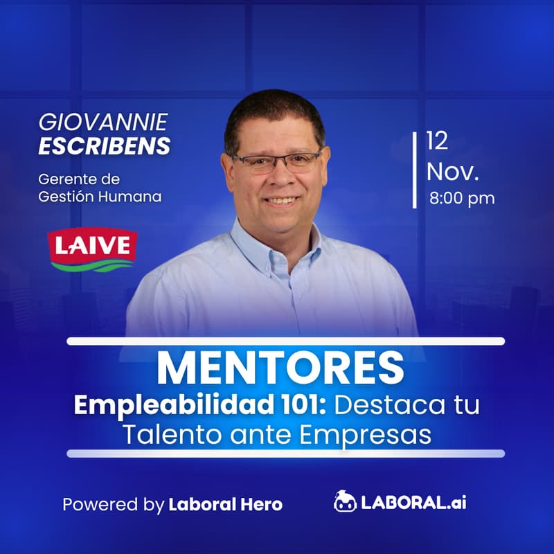 Cover Image for 4° Mentores x Giovannie Escribens: Empleabilidad 101: Destaca tu Talento ante Empresas