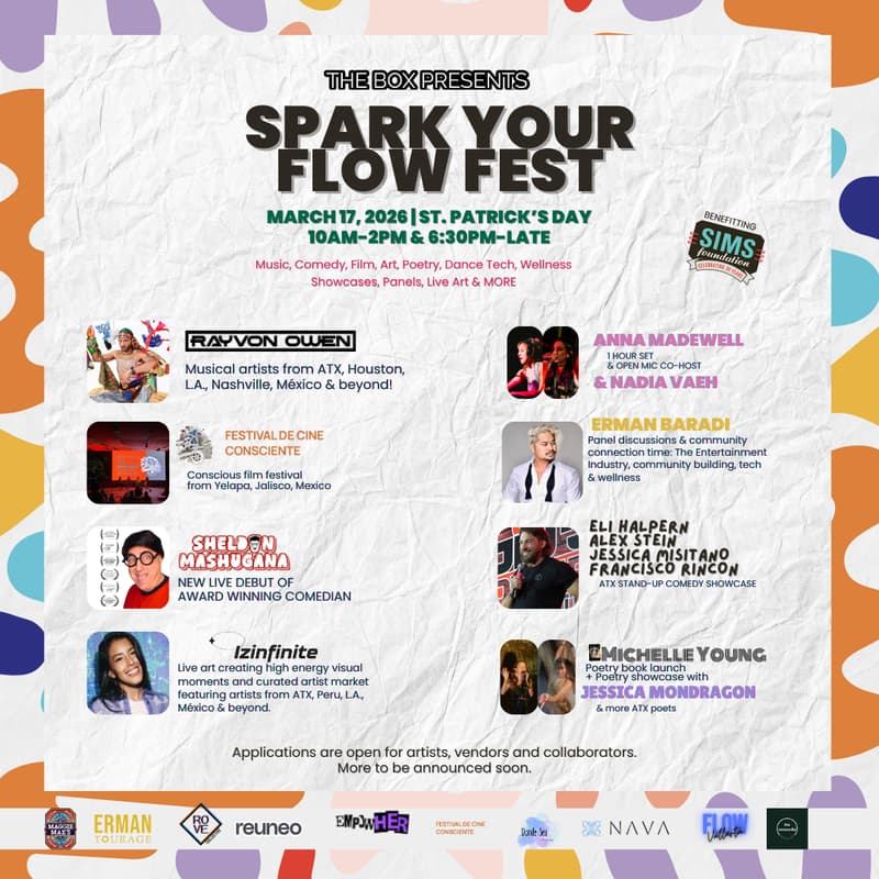 Cover Image for The Box Presents: SPARK YOUR FLOW FEST @ Sapien Center & Maggie Mae’s