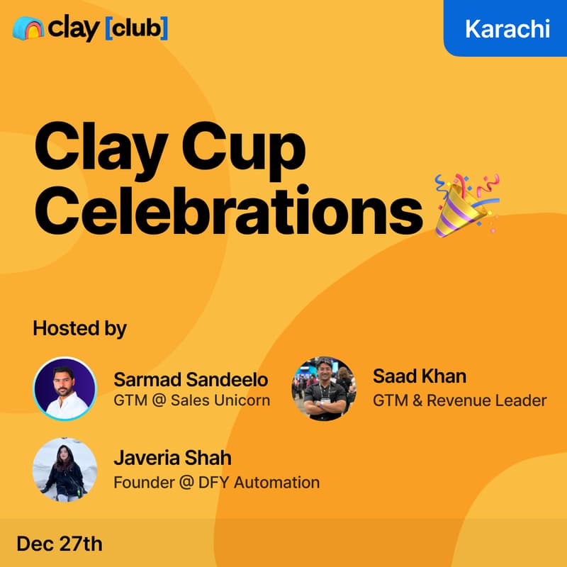 Cover Image for Clay in Karachi: Clay Cup Celebrations 🎉