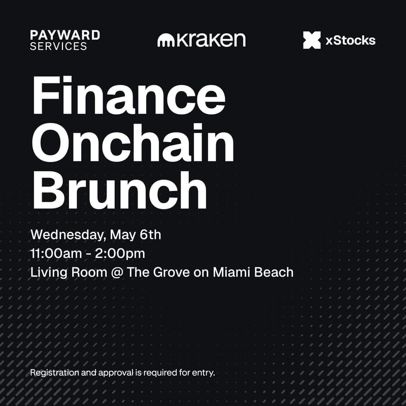 Cover Image for Finance Onchain Brunch with Payward Services, Kraken & xStocks @ Consensus Miami