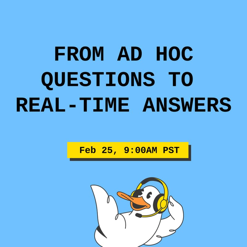 Cover Image for MotherDuck Dives: From Ad Hoc Questions to Real-Time Answers
