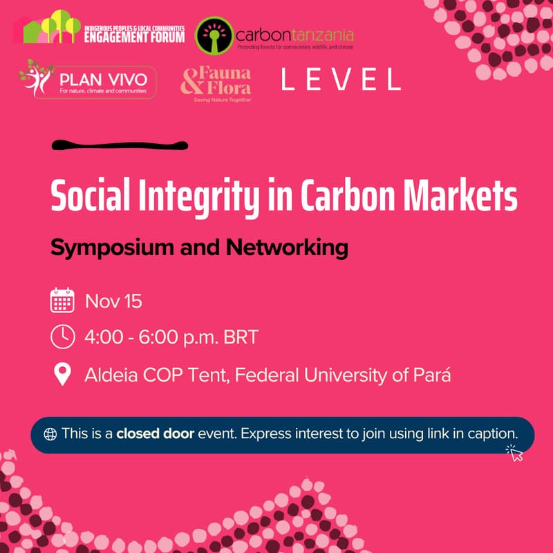 Cover Image for Social Integrity in Carbon Markets – Symposium and Networking