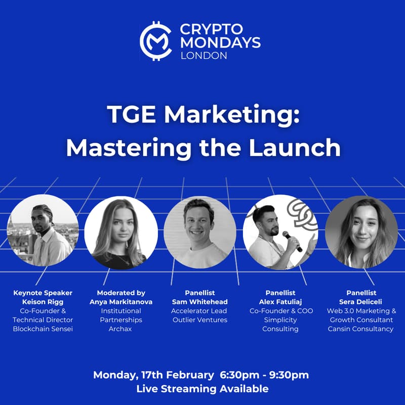 Cover Image for CryptoMondays London – TGE Marketing: Mastering the Launch