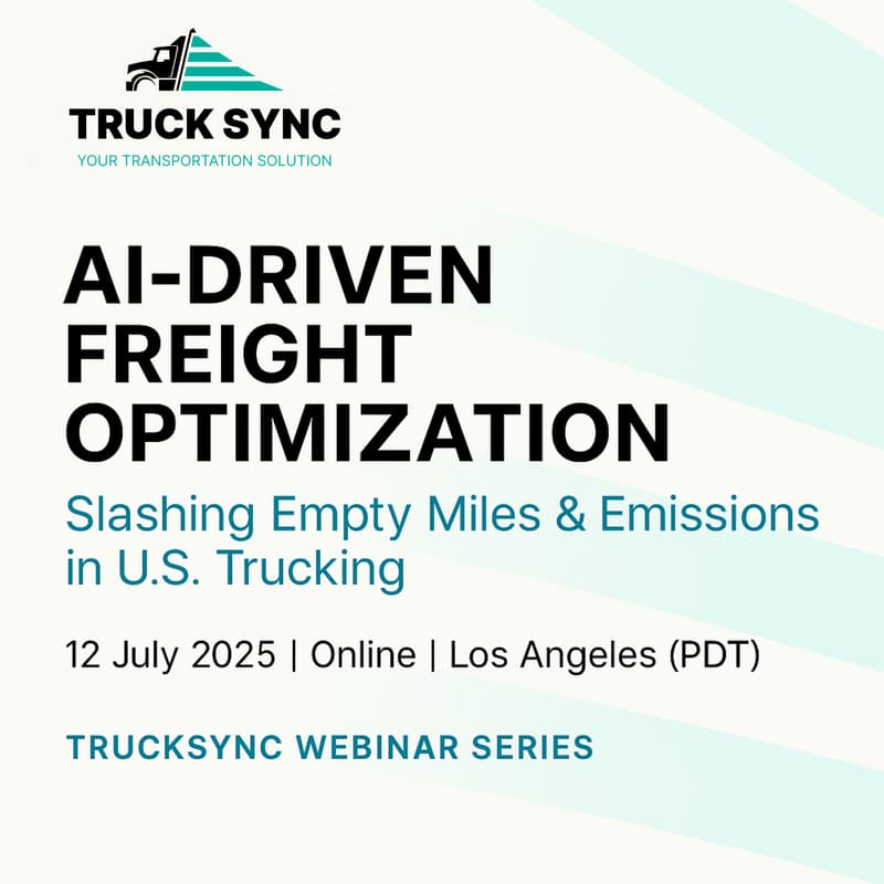 Cover Image for TruckSync Presents — AI-Driven Freight Optimization: Slashing Empty Miles & Emissions in U.S. Trucking