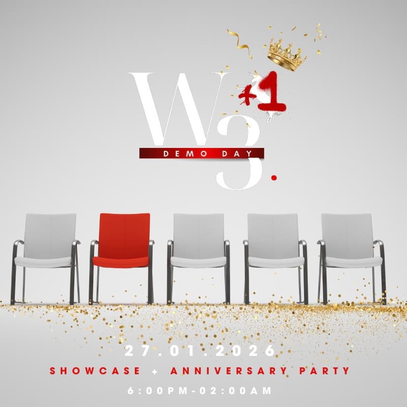 Cover Image for WEB3 DEMO DAY LIVE 🔴 + ANNIVERSARY PARTY 🦄 🍾