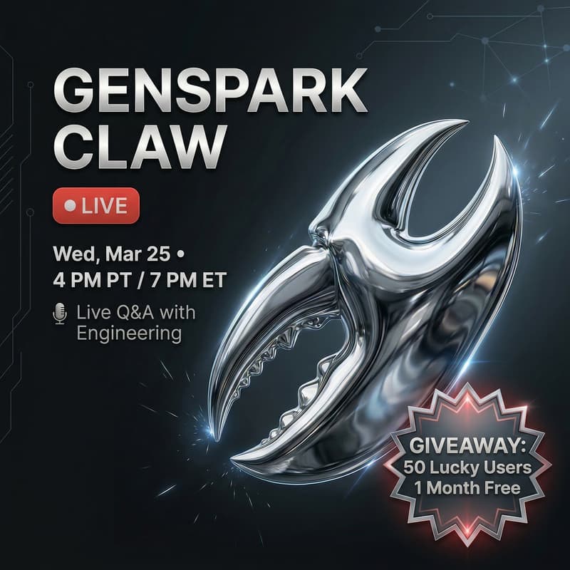 Cover Image for Genspark Claw Live