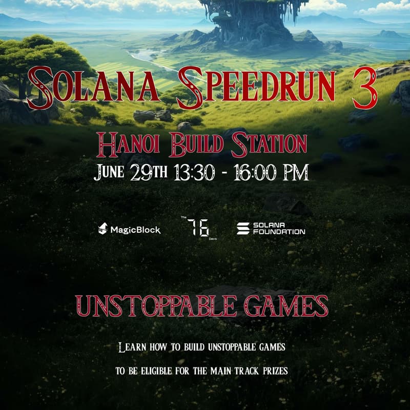 Cover Image for Road to Speedrun 3: Introduction to Solana Game Development - Hanoi Buildstation