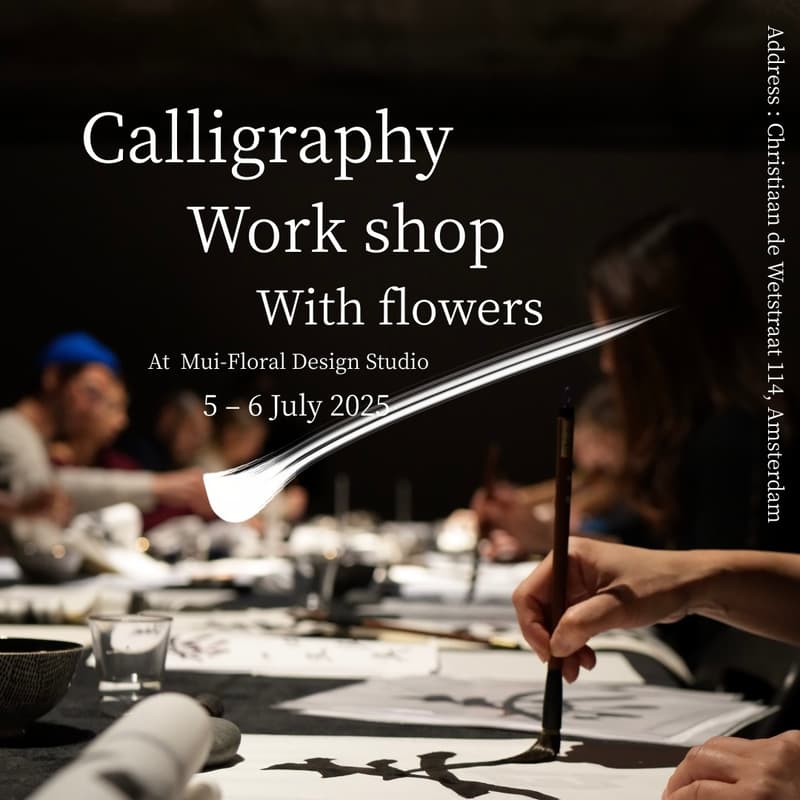 Cover Image for Japanese Calligraphy Workshop with Flowers