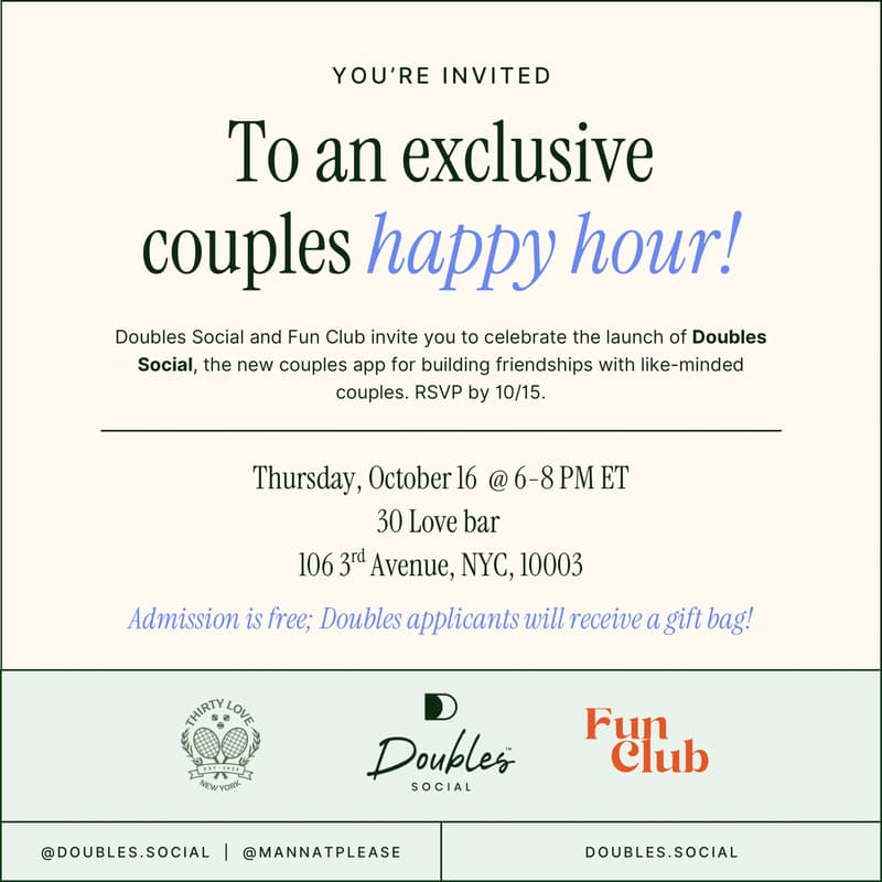 Cover Image for Doubles Social x Fun Club: Couples Happy Hour