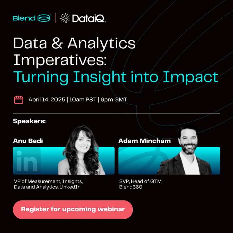 Cover Image for Data & Analytics Imperatives: Turning Insight into Impact Webinar with Blend360 & LinkedIn
