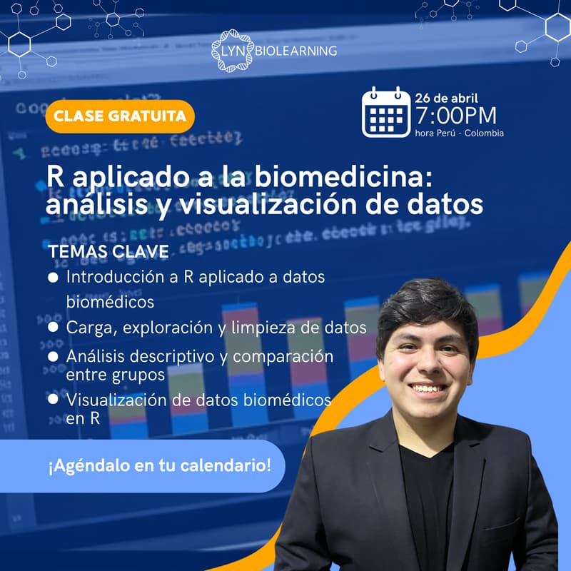Cover Image for 🧬 Clase Gratuita: R aplicado a la biomedicina: análisis y visualización de datos