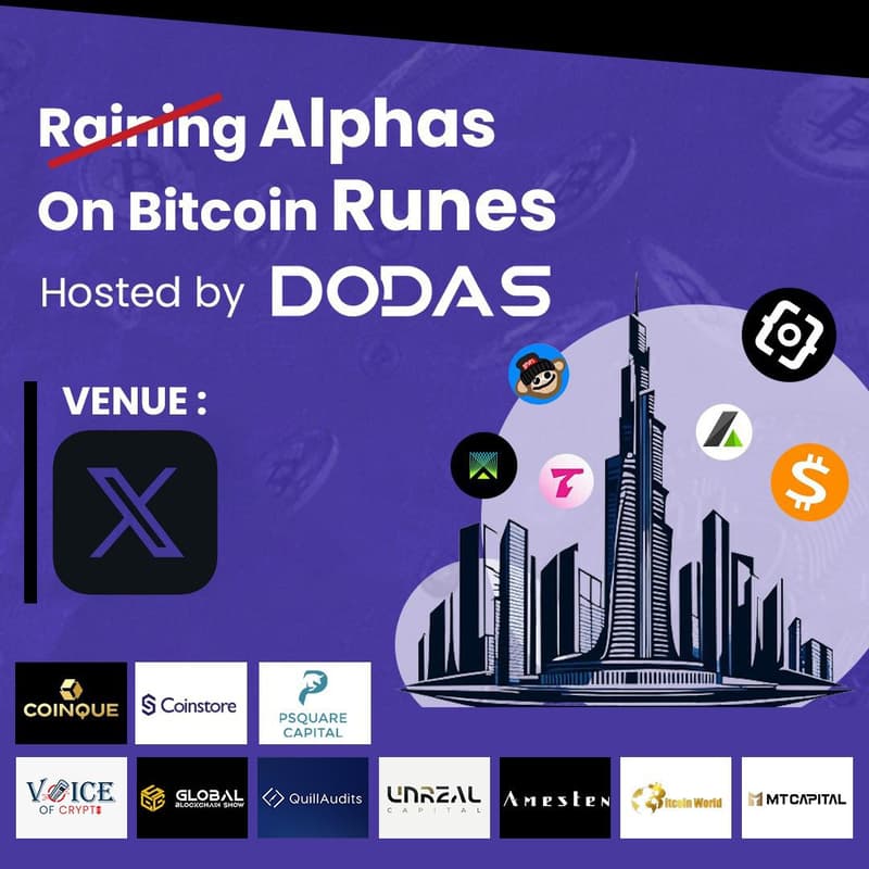Cover Image for Raining Alphas On Bitcoin Runes Hosted By DODAS