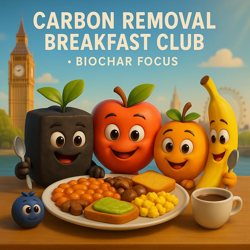 Cover Image for 🌳 Carbon Removal Breakfast Club · Grounded Solutions: Biochar’s Role in Carbon Removal