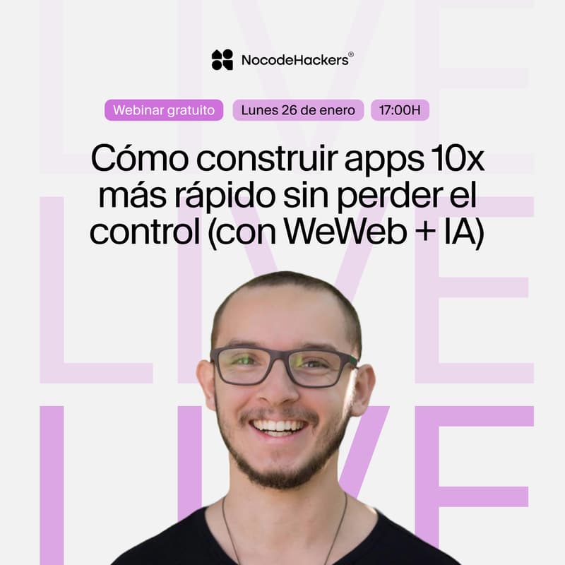 Cover Image for Cómo construir apps 10x más rápido sin perder el control (con WeWeb + IA)