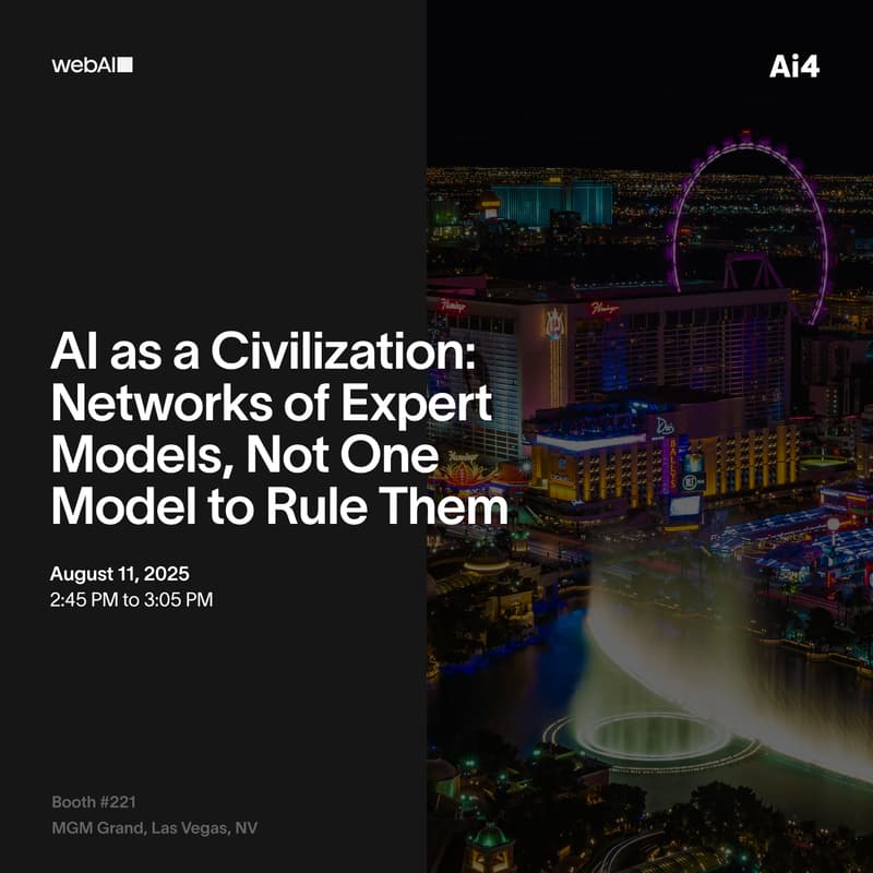 Cover Image for AI as a Civilization: Networks of Expert Models, Not One Model to Rule Them All - David Stout webAI CEO & Co-Founder