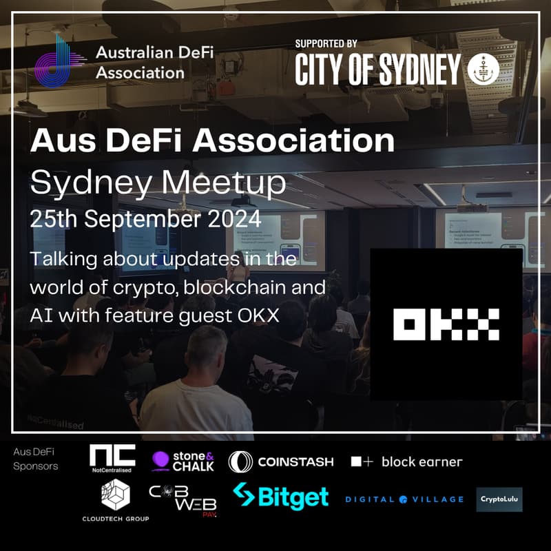 Cover Image for Aus DeFi Association Sydney - September 2024