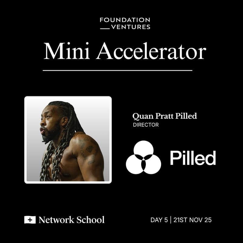 Cover Image for [Quan Pratt Pilled/ Pilled Fitness] - Mastering The Why -Foundation Ventures Mini Accelerator @  Network School