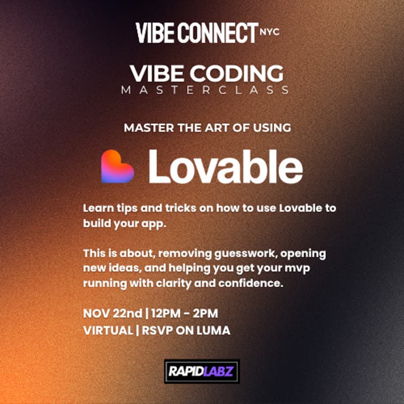 Cover Image for VIBE CODING MASTERCLASS: THE ART OF USING LOVABLE