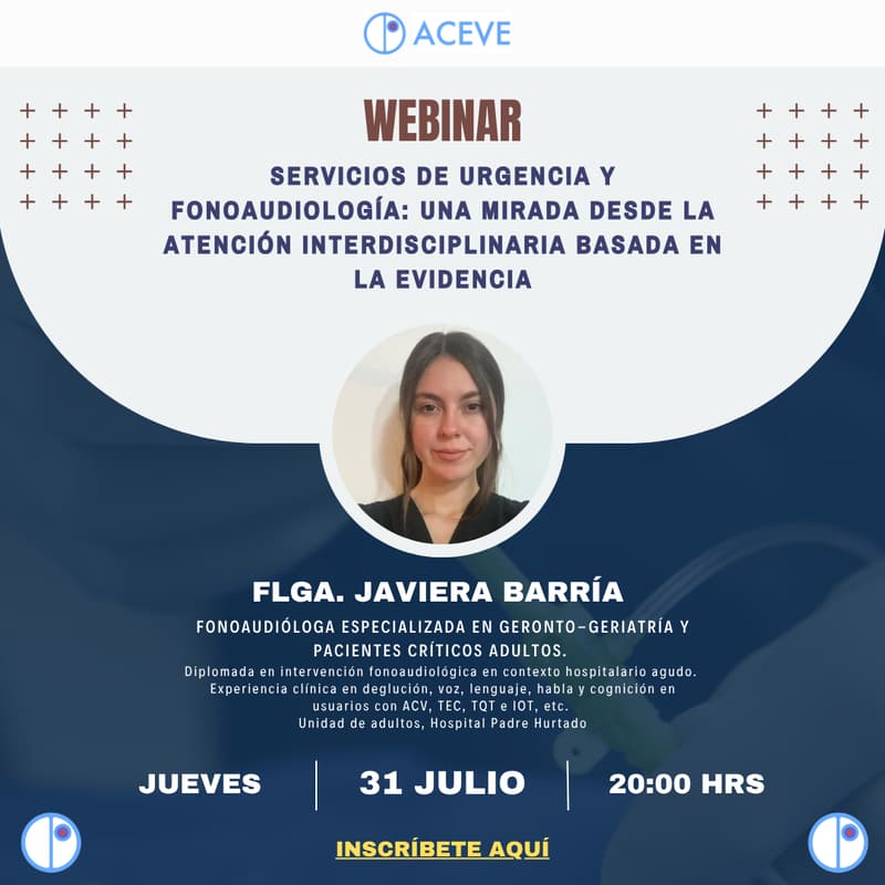 Cover Image for Webinar "Servicios de Urgencia y Fonoaudiología: Una Mirada desde la Atención Interdisciplinaria Basada en la Evidencia"