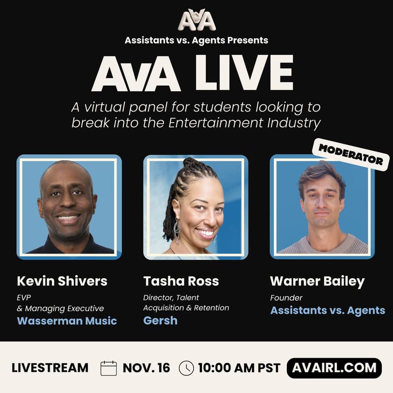 Cover Image for AvA LIVE: A Virtual Panel For Students Looking To Break Into Entertainment