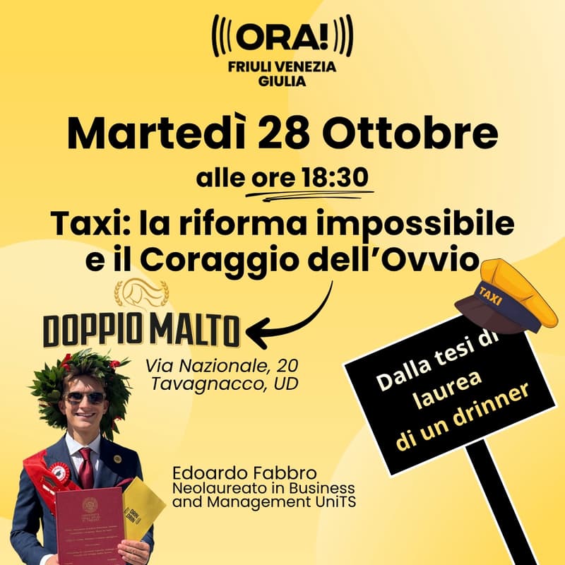 Cover Image for Taxi: La Riforma Impossibile e il Coraggio dell’ovvio - ORA! FVG