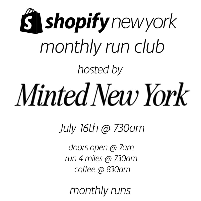 Cover Image for Shopify NY Run Club Hosted by Minted New York