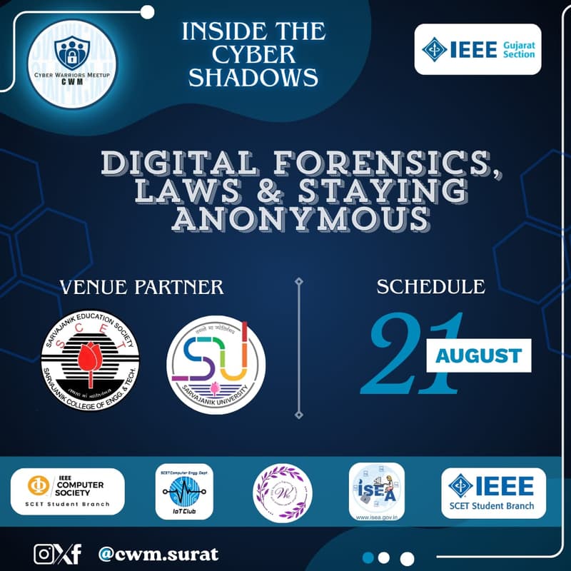 Cover Image for Digital forensics, laws & staying anonymous |  CWM Surat