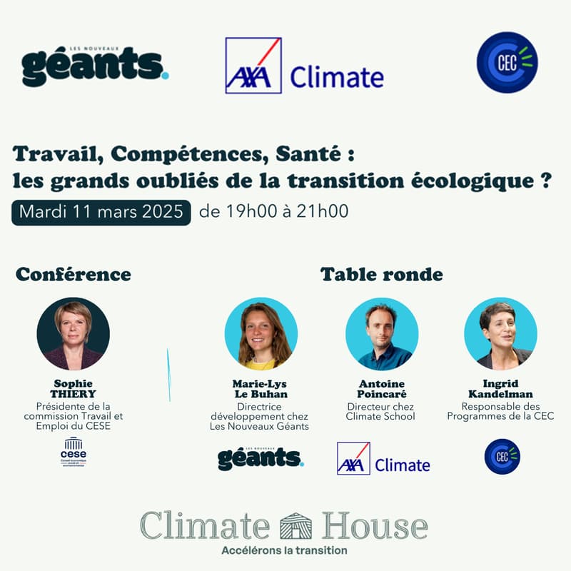 Cover Image for Soirée - Travail, Compétences, Santé : les grands oubliés de la transition écologique ?