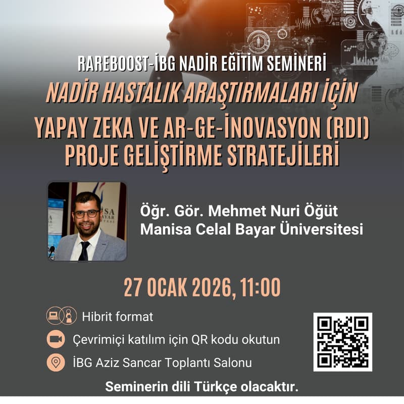 Cover Image for Nadir Hastalık Araştırmaları için Yapay Zekâ ve Ar-Ge-İnovasyon (RDI) Proje Geliştirme Stratejileri By Mehmet Nuri Öğüt