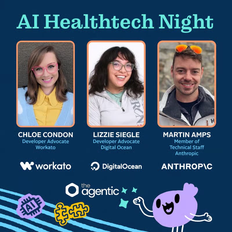 Cover Image for AI Healthtech Night | Anthropic, DigitalOcean, Workato & TheAgentic