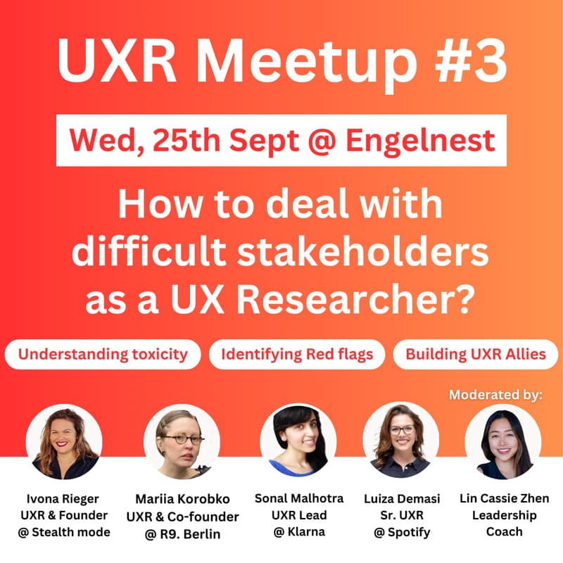 Cover Image for UXR Meetup #3 - Dealing with difficult stakeholders