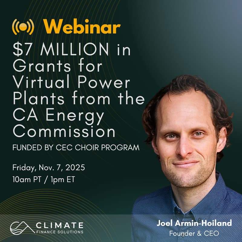Cover Image for CFS Webinar: $7 MILLION in Grants for Virtual Power Plants from the CEC CHOIR program