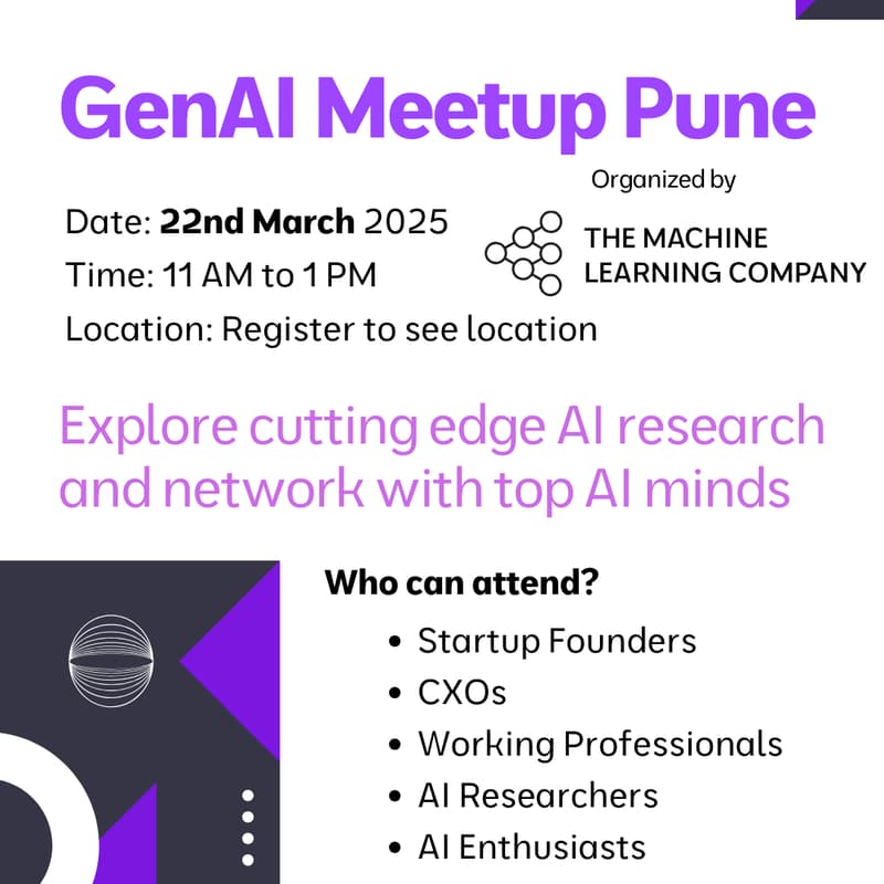 Cover Image for GenAI Meetup Pune by TMLC