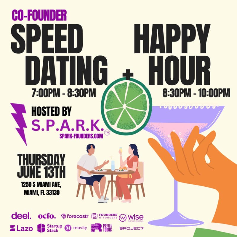 Cover Image for Co-founder Speed Dating + Happy Hour by Spark