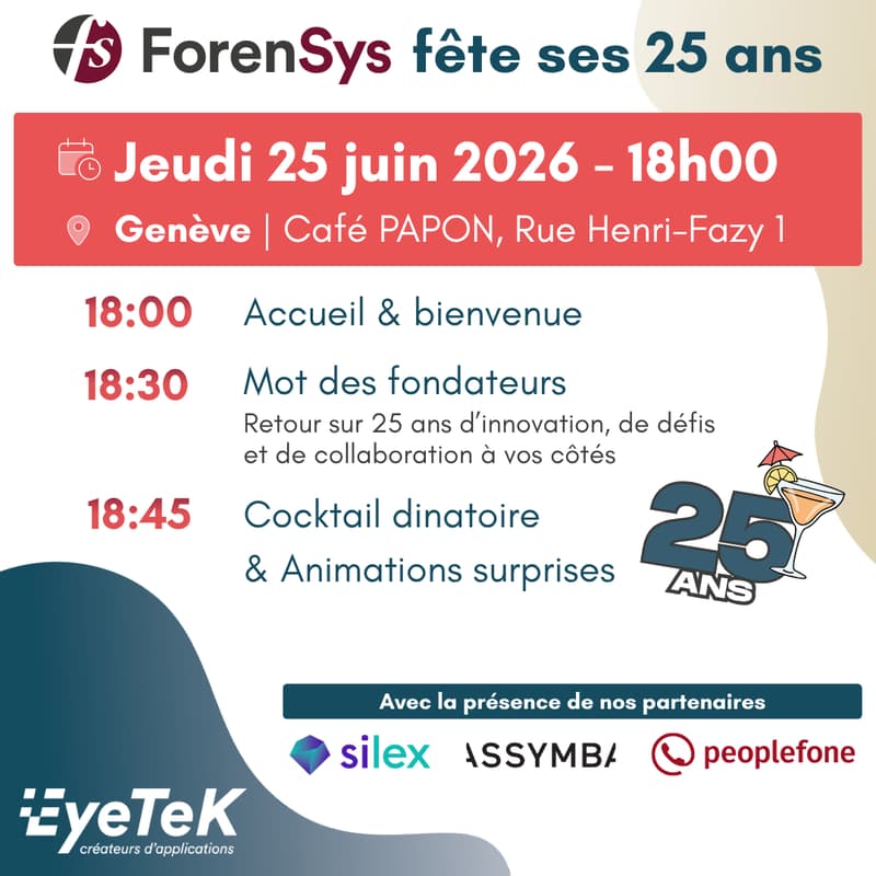 Cover Image for ForenSys Roadshow 2026 - Genève - 25 juin