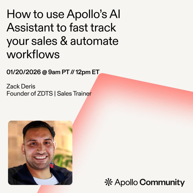 Cover Image for Apollo’s AI Assistant Workshop: Fast Track Your Sales & Automate Workflows