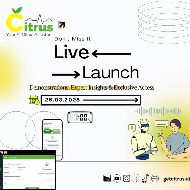 Cover Image for Citrus AI Launch Event – Transforming Healthcare with AI!
