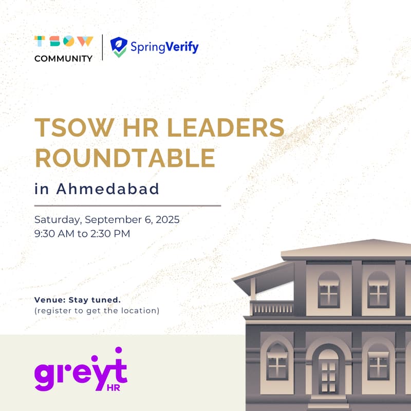 Cover Image for TSOW HR Leaders Roundtable in Ahmedabad