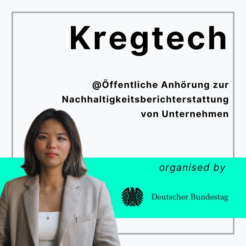 Cover Image for Kregtech @Öffentliche Anhörung zur Nachhaltigkeitsberichterstattung von Unternehmen