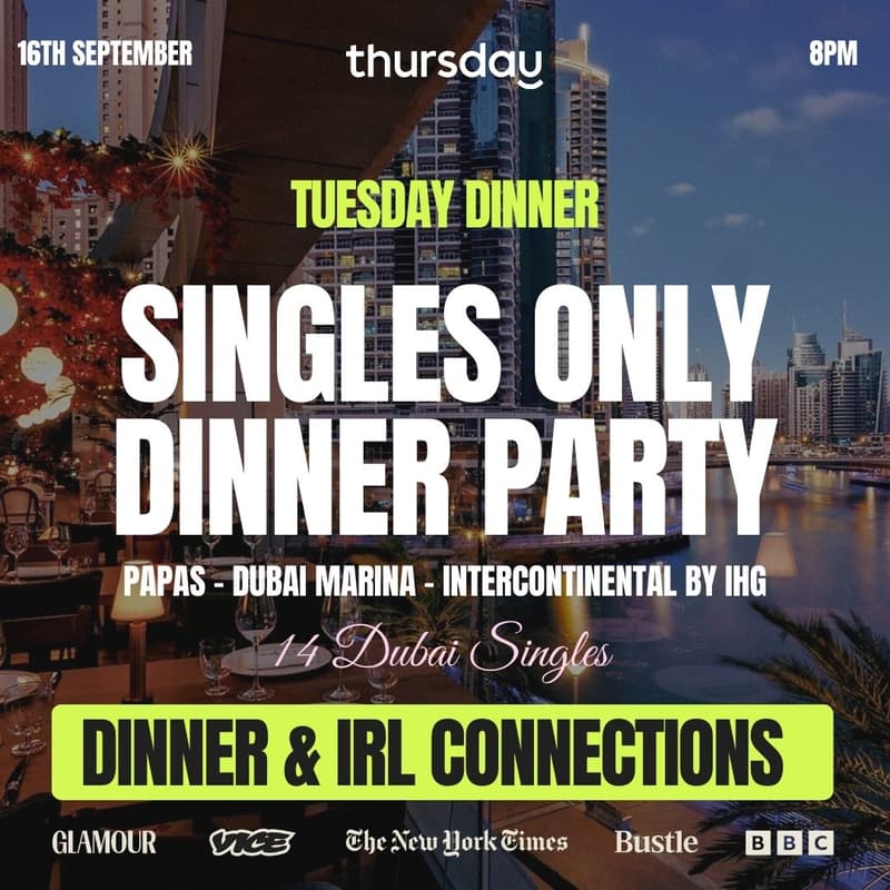 Cover Image for TUESDAY | DINNER PARTY | PAPAS | DUBAI MARINA