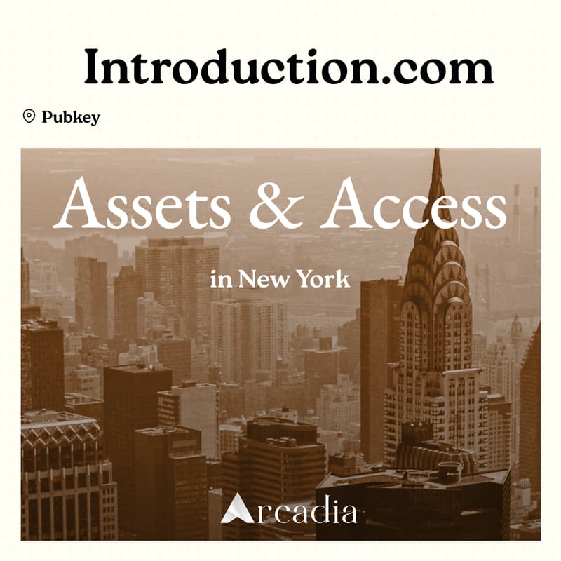 Cover Image for Assets & Access NYC @ Pubkey