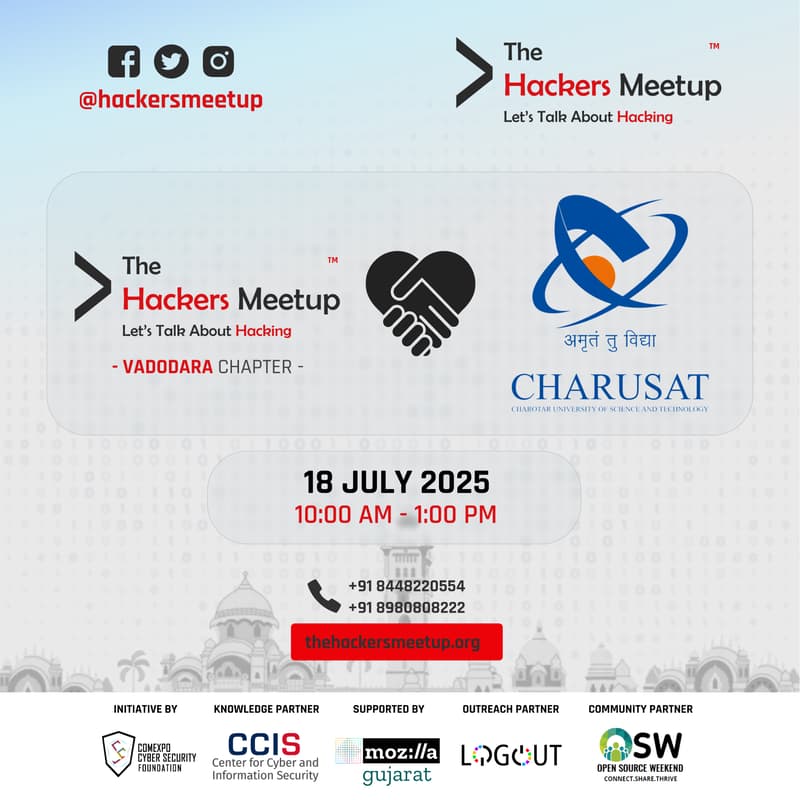 Cover Image for The Hackers Meetup Vadodara - CHARUSAT Edition