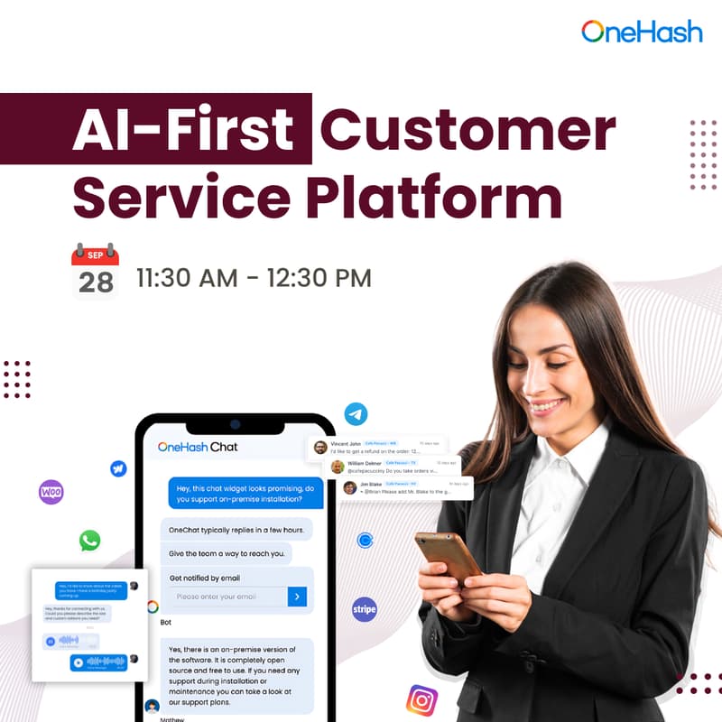 Cover Image for AI First Customer Service Platform by OneHash Chat